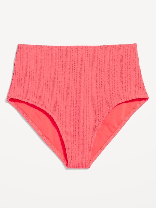 Image number 4 showing, High-Waisted Ribbed Bikini Swim Bottoms