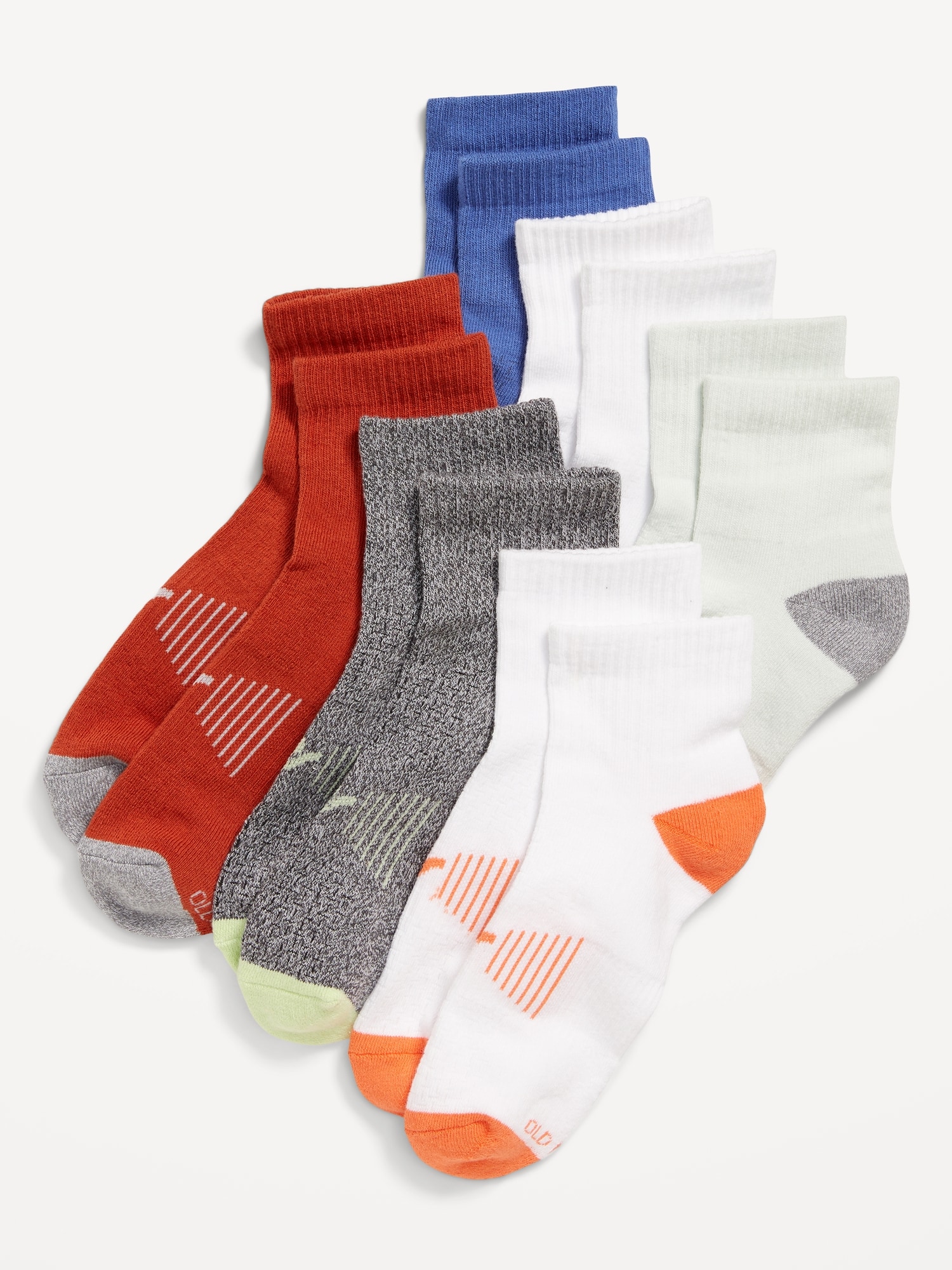 6-Pack Athletic Quarter Crew Socks for Men