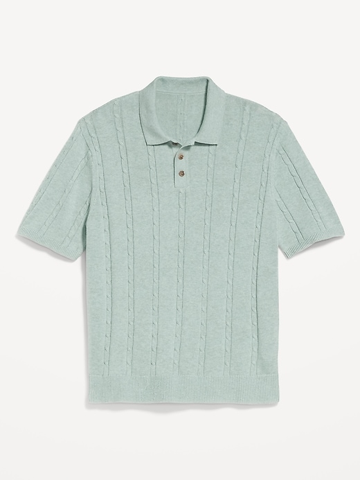 Image number 4 showing, Short-Sleeve Cable-Knit Polo