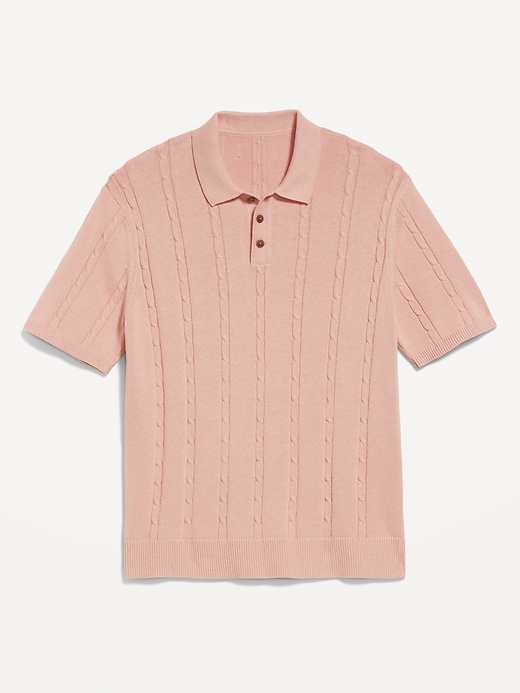 Image number 4 showing, Short-Sleeve Cable-Knit Polo