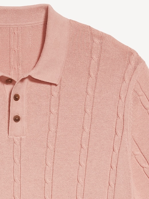 Image number 5 showing, Short-Sleeve Cable-Knit Polo