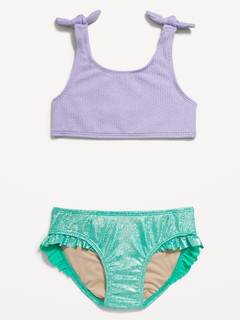 Maillot de bain avec bikini à volants et haut à nouer pour enfant et bébé