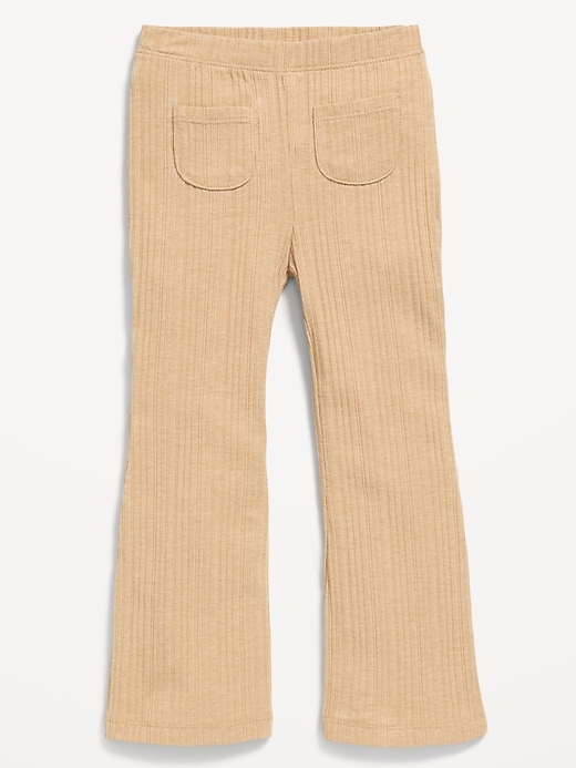 View large product image 1 of 1. Ribbed Pocket Flare-Leg Pants for Toddler Girls