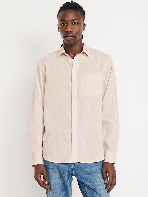 Image number 1 showing, Relaxed Fit Linen-Blend Shirt