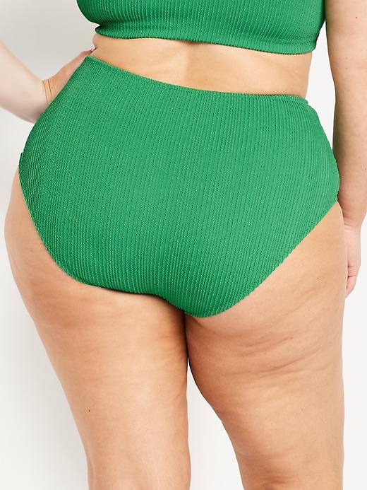 Image number 8 showing, High-Waisted Ribbed Bikini Swim Bottoms