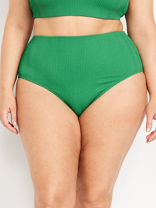 Image number 7 showing, High-Waisted Ribbed Bikini Swim Bottoms