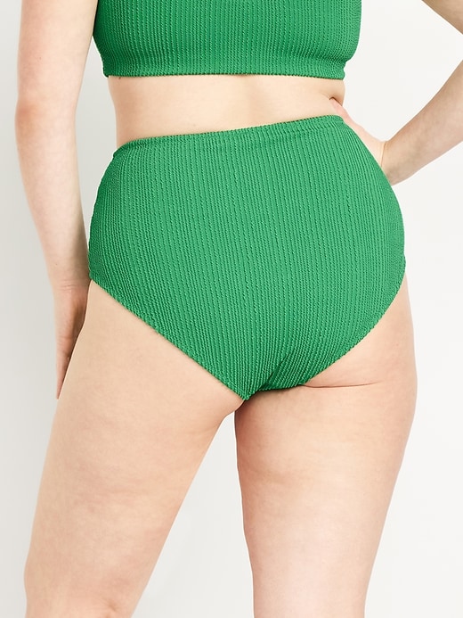 Image number 6 showing, High-Waisted Ribbed Bikini Swim Bottoms