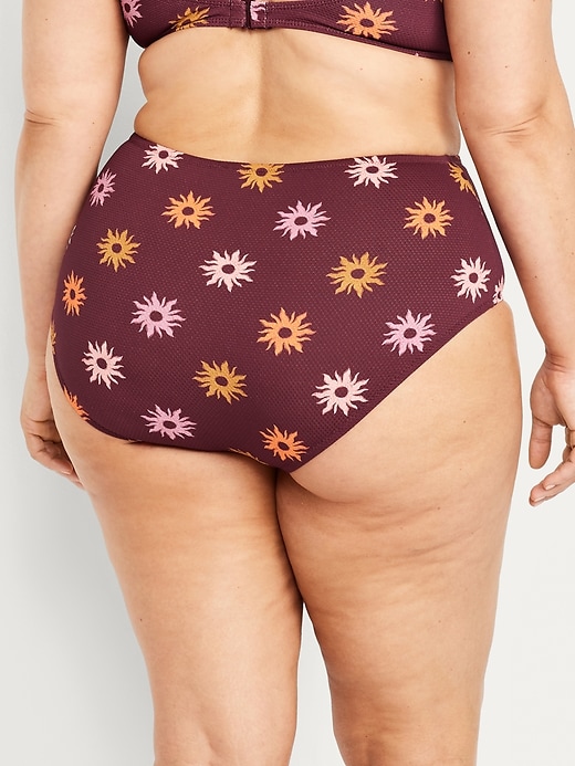 Image number 8 showing, High-Waisted Textured Bikini Swim Bottoms