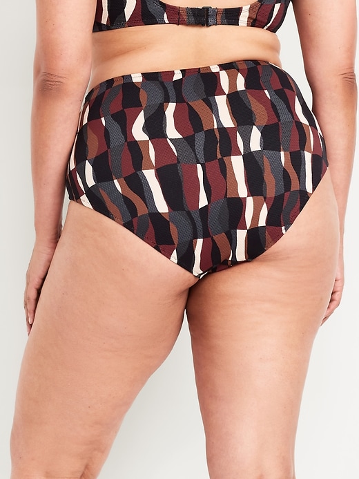 Image number 8 showing, High-Waisted Textured Bikini Swim Bottoms