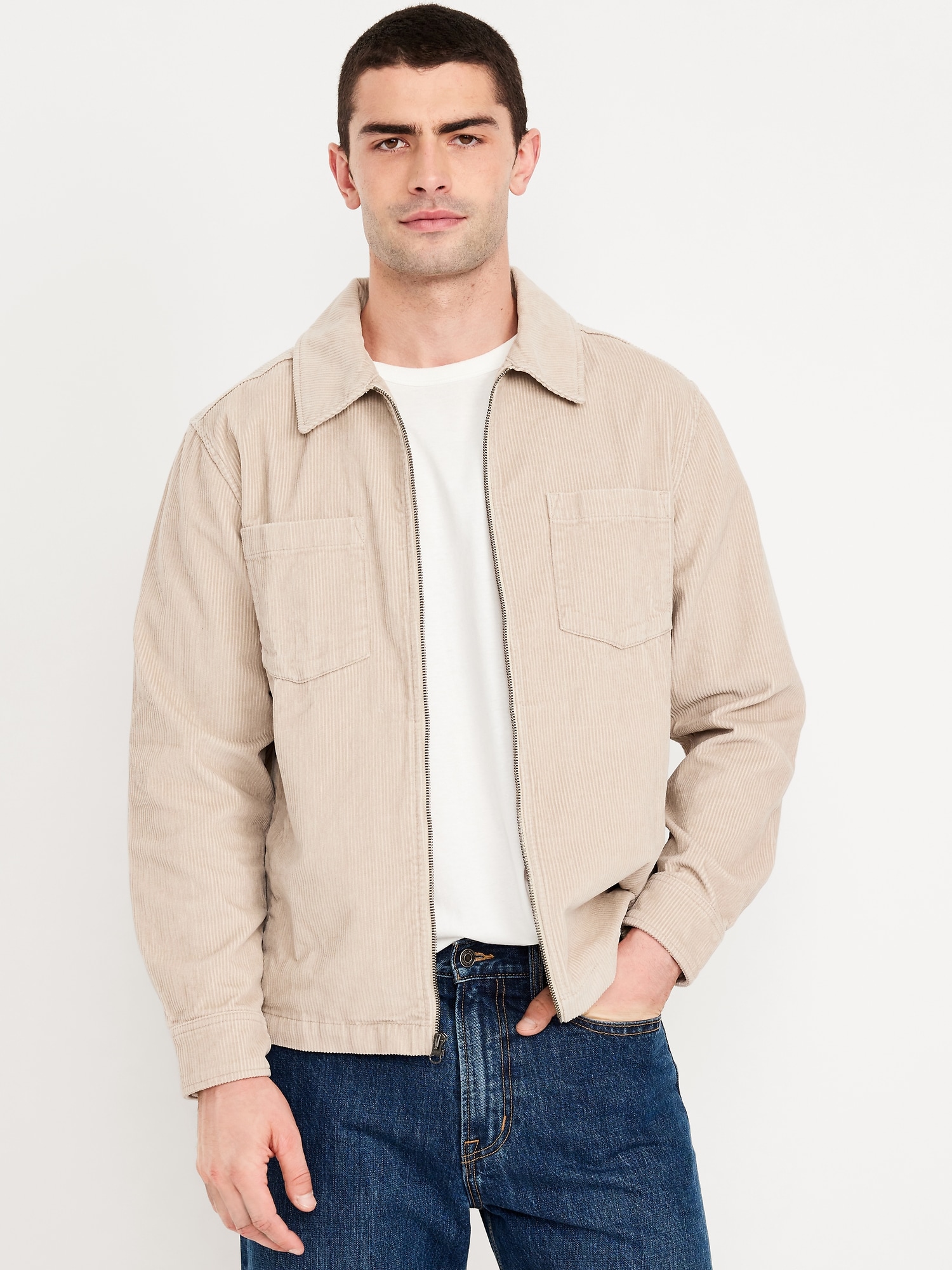 Loose Fit Corduroy Zip Shirt