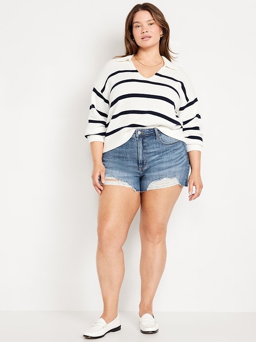 Image number 7 showing, Curvy High-Waisted OG Jean Cut-Off Shorts -- 3-inch inseam