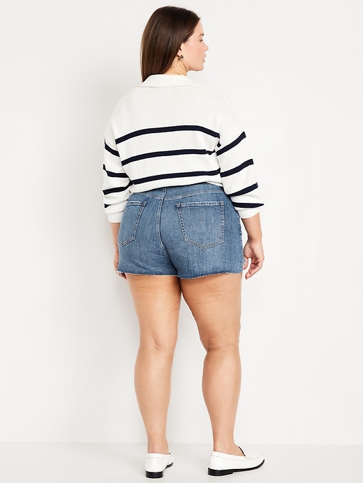 Image number 8 showing, Curvy High-Waisted OG Jean Cut-Off Shorts -- 3-inch inseam