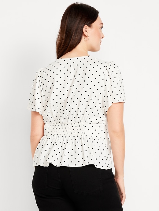 Image number 5 showing, V-Neck Button-Down Crepe Top