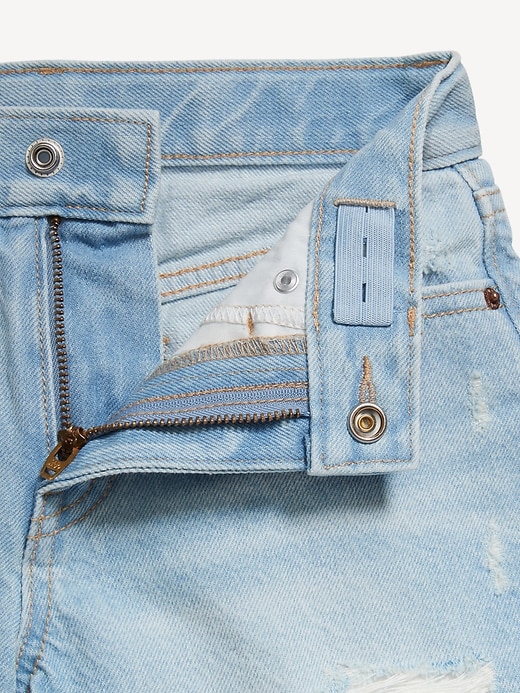 L'image numéro 5 présente Short en jean à taille haute et à ourlet coupé et effiloché pour fille