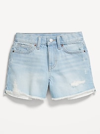 View large product image 4 of 5. High-Waisted Ripped Frayed-Hem Jean Shorts for Girls