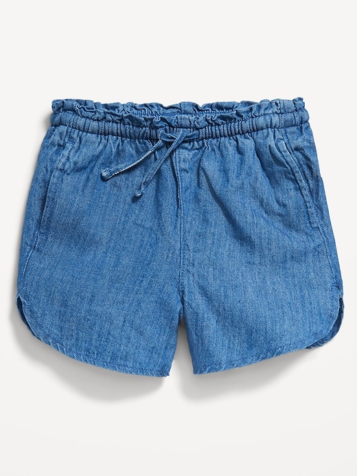 View large product image 1 of 1. Dolphin-Hem Chambray Shorts for Toddler Girls