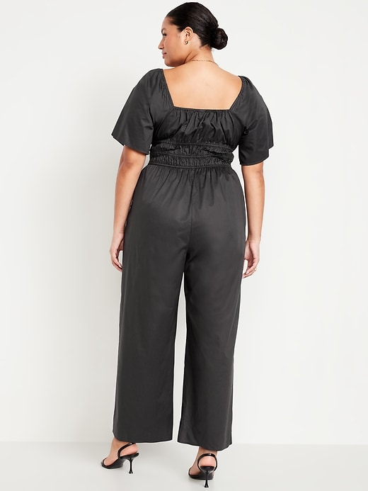 Image number 6 showing, Smocked-Waist Wide-Leg Jumpsuit