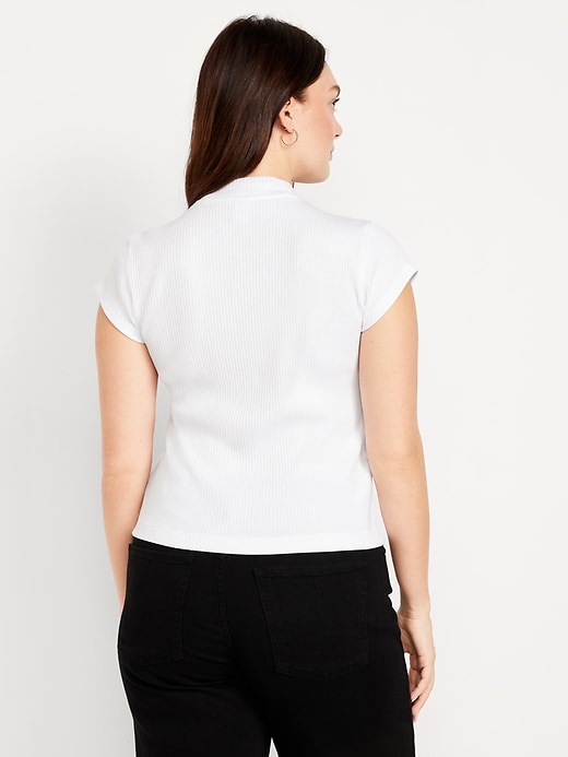 Image number 6 showing, Ribbed Mock-Neck Top