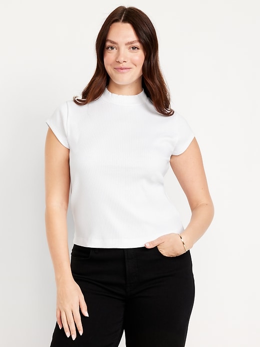 Image number 5 showing, Ribbed Mock-Neck Top