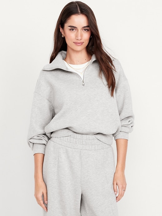 Image number 1 showing, Half-Zip Bounce Fleece Pullover