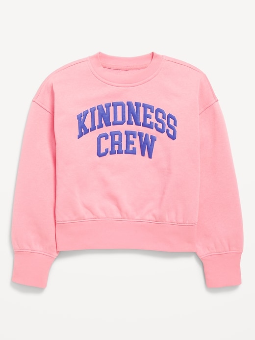 View large product image 1 of 2. Vintage Oversized Crew-Neck Graphic Sweatshirt for Girls