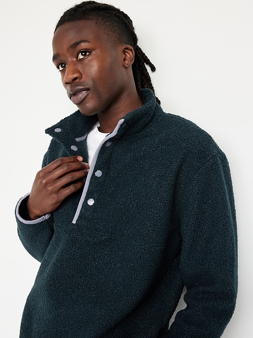 Image number 7 showing, Bouclé Sherpa Quarter-Snap Pullover