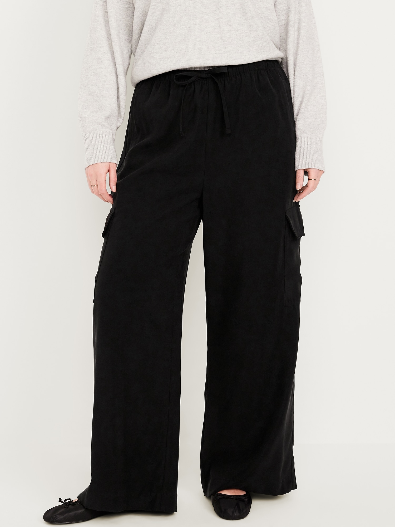 Drapey Cargo Super Wide-Leg Pants