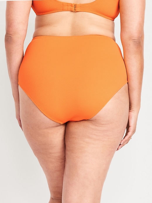 Image number 8 showing, High-Waisted Textured Bikini Swim Bottoms