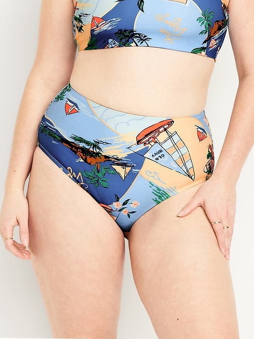 Image number 5 showing, Matte High-Waisted Bikini Swim Bottoms