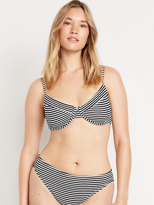 Image number 5 showing, Textured Underwire Balconette Swim Top