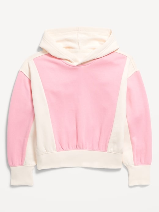 View large product image 2 of 3. Vintage Oversized Color-Block Pullover Hoodie for Girls