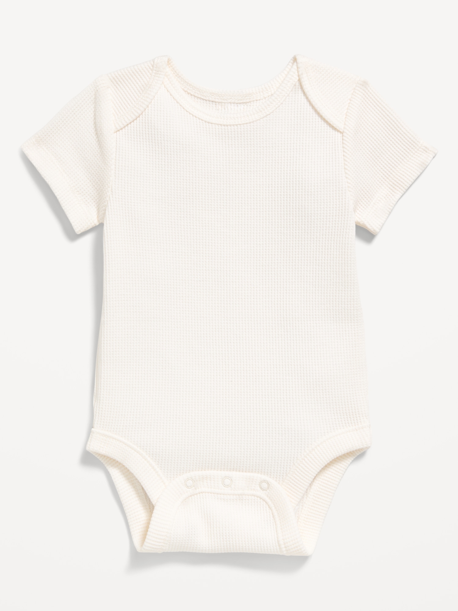 Unisex Short-Sleeve Waffle-Knit Bodysuit for Baby