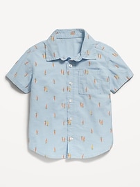 Image number 2 showing, Printed Short-Sleeve Oxford Shirt for Toddler Boys