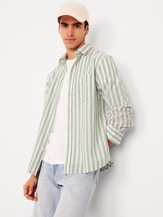 Image number 3 showing, Relaxed Fit Linen-Blend Shirt