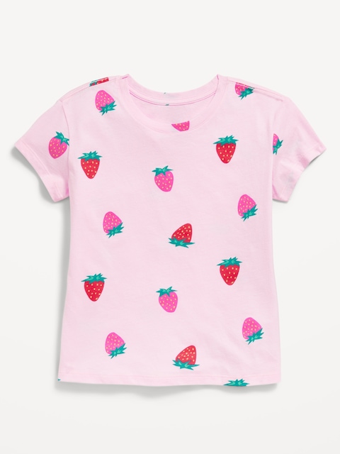 T-shirt ultra-doux à manches courtes à motif pour fille