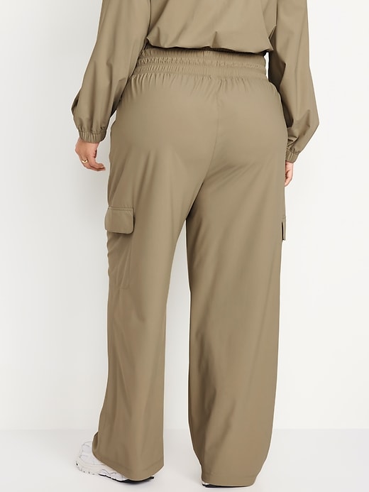 Image number 7 showing, High-Waisted SleekTech Wide-Leg Cargo Pants