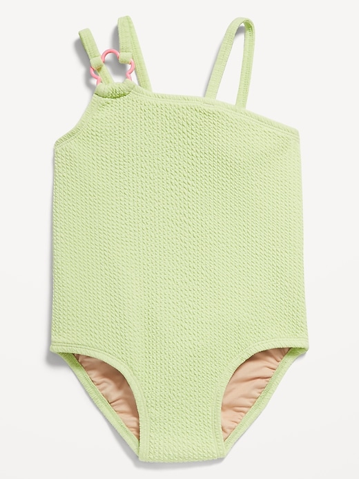 View large product image 1 of 1. Textured Asymmetric One-Piece Swimsuit for Toddler & Baby