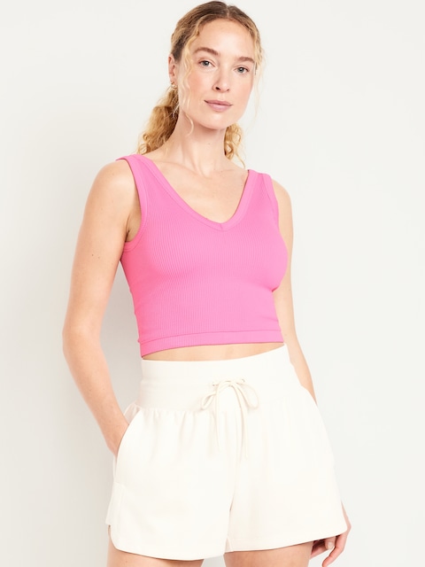 Exhale Seamless V-Neck Rib Tank