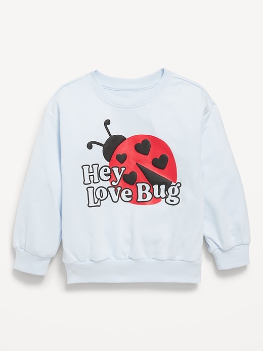 View large product image 1 of 1. Long-Sleeve Graphic French Terry Sweatshirt for Toddler Girls