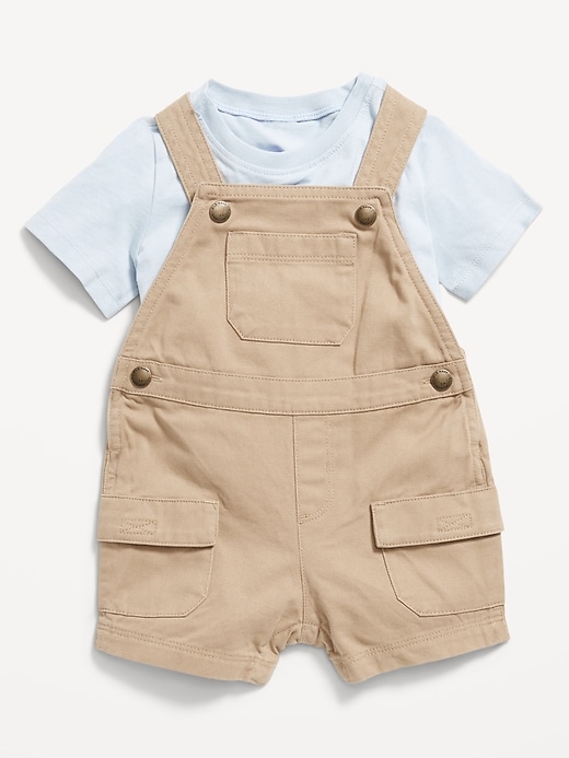 View large product image 1 of 1. Short-Sleeve T-Shirt and Shortalls Set for Baby