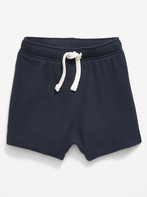 Waffle-Knit Pull-On Shorts for Baby - Blue
