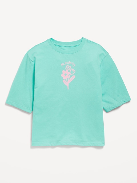 Oversized Short-Sleeve Graphic T-Shirt for Girls