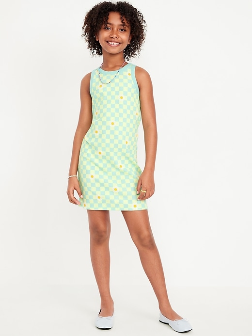 View large product image 1 of 4. Printed Fitted Sleeveless Dress for Girls