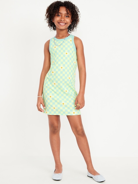 Robe ajustée sans manches à motif pour fille