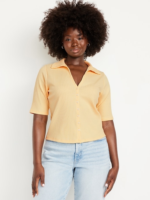 Image number 5 showing, Ribbed Button-Down Polo