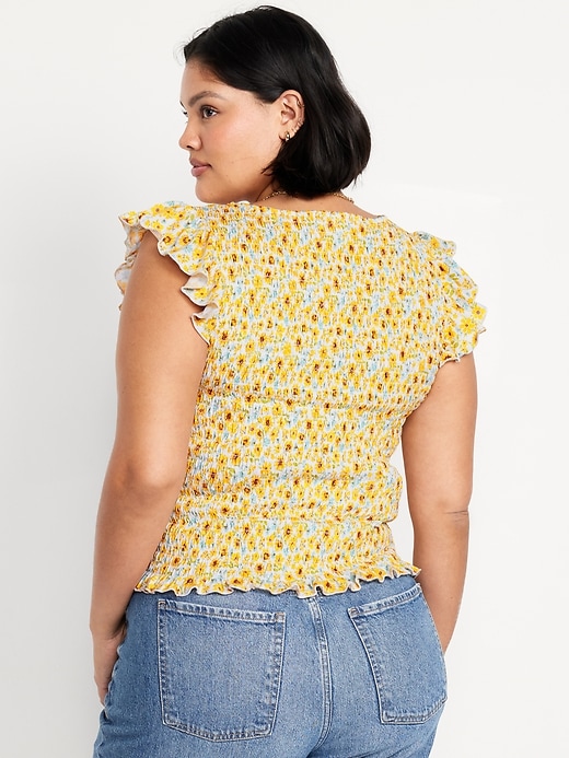 Image number 8 showing, Flutter-Sleeve Smocked Top