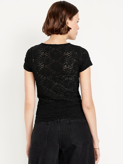 Image number 2 showing, Lace Crew-Neck Top