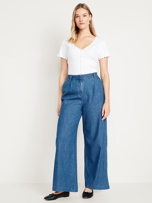 Image number 4 showing, Extra High-Waisted Taylor Super Wide-Leg Trouser Pants