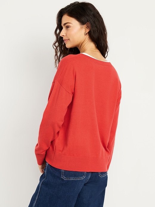 Image number 2 showing, SoSoft Lite Loose V-Neck Sweater