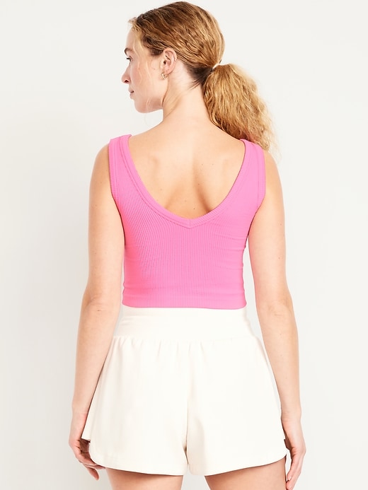 Image number 2 showing, Seamless Rib V-Neck Tank